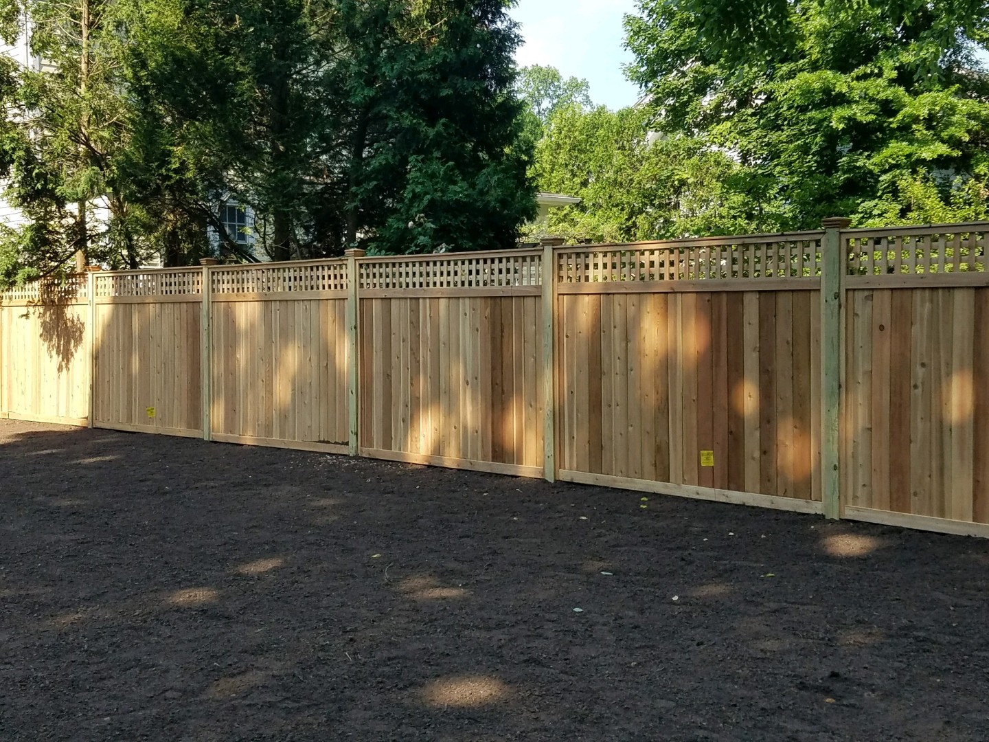 Essex Fence Company | square lattice top cedar fence